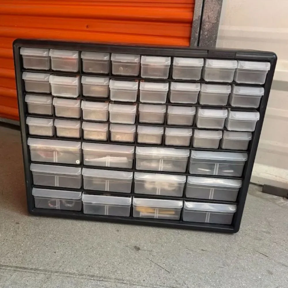 Plastic Storage Organizer Cabinet for Garage Wall Mount, Akro-Mils 44 Drawer
